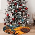 thumbnail image 5 of Rateoe Colorful Cloud Butterfly Sunflower Print Christmas Tree Skirt 30" for Xmas Holiday New Year Party Circle Tree Mat Ornaments Decoration, 5 of 7