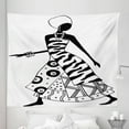thumbnail image 1 of African Tapestry, Woman Silhouette in Native Fashion Clothes Accessories Drawing, Fabric Wall Hanging Decor for Bedroom Living Room Dorm, 5 Sizes, Black and White, by Ambesonne, 1 of 1