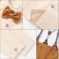 thumbnail image 5 of 4Pcs Formal Gentleman Outfit for Toddler Baby Boys, Including a Dress Shirt, Bowtie, Suspender And Pants, Size 1-5 Years, 5 of 7
