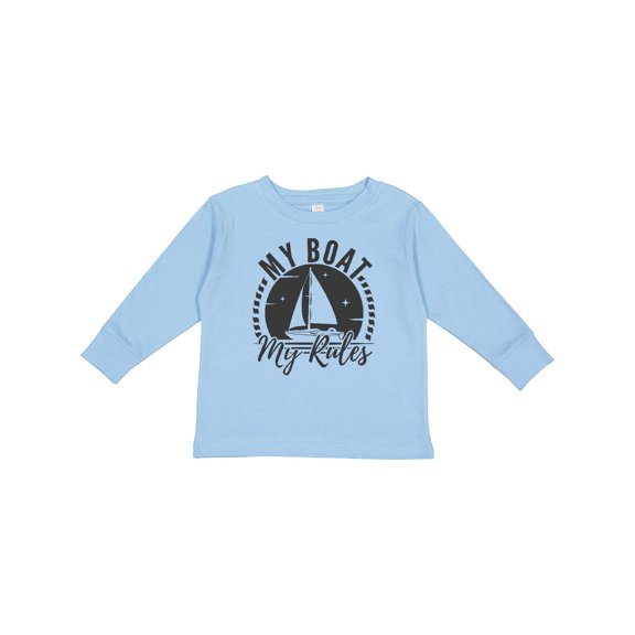 Inktastic My Boat My Rules Sailing Captain Boys or Girls Long Sleeve Toddler T-Shirt