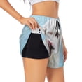 thumbnail image 3 of Lsque Puppy Licks Nose Printed Women's Running Shorts with Liner Pockets,Elastic Quick Dry Workout Athletic Gym Yoga Shorts,Womens High Waist Shorts-XX-Large, 3 of 9