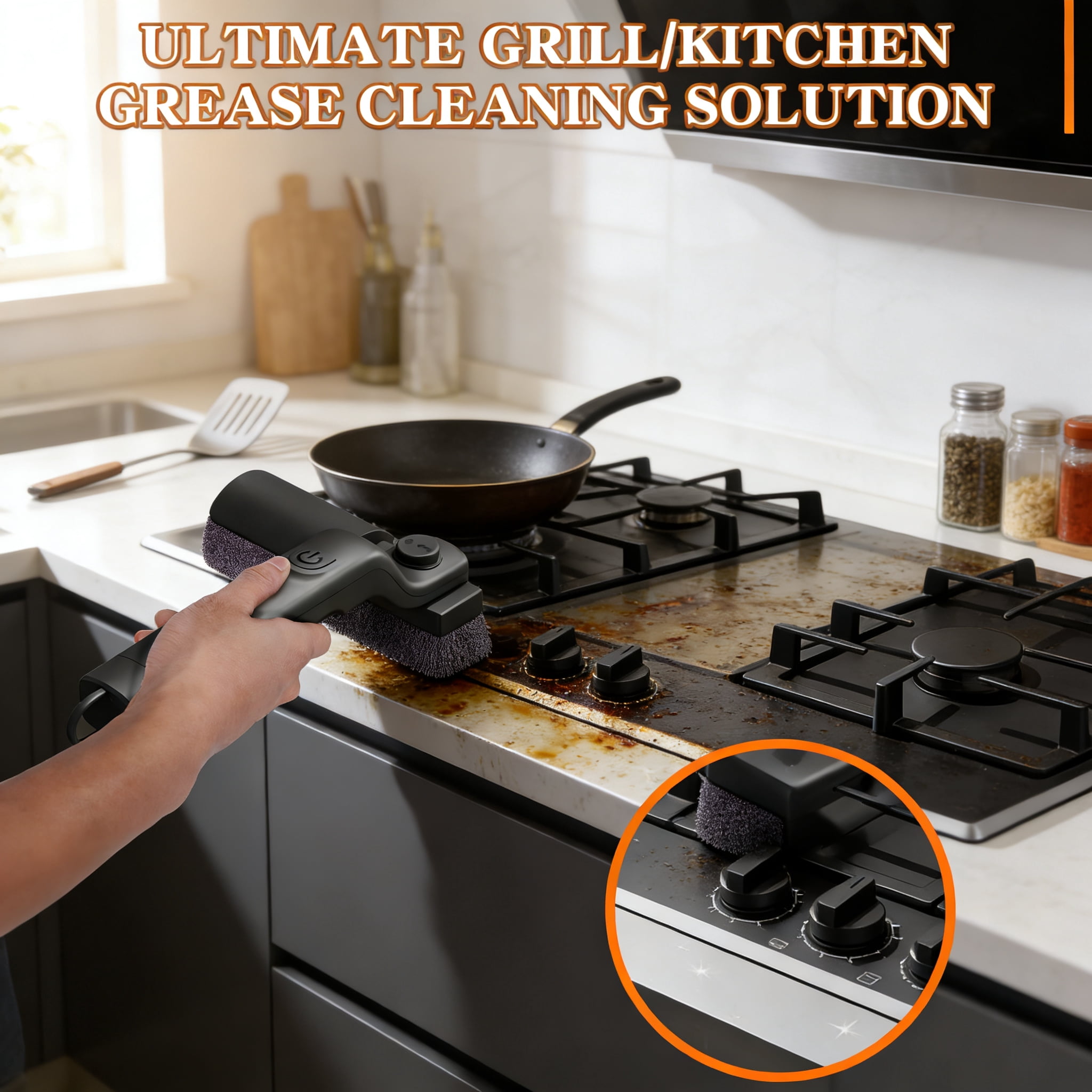 Drayvorx Electric Grill Brush, High Torque BBQ Cleaner,3-Speed Modes, Type-C Rechargeable Clean Tool, Steel Bristles for Porcelain,Cast Iron Etc.