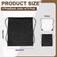 thumbnail image 2 of Mochila con cordón, 2 piezas de mochila de poliéster para gimnasio, bolsas para deportes (Negro/Blanco, 34 cm x 43 cm), 2 of 7