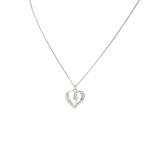 fheaev Collier Découpé Mode Cent Dame Cadeau Main Collier Pendentif en Forme de Cœur