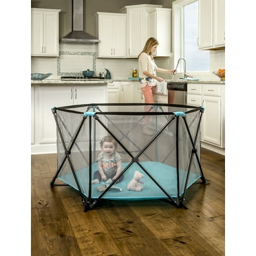 Regalo My Play® Portable Play Yard Indoor and Outdoor, Washable, Aqua, 6-Panel, Unisex