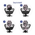 thumbnail image 4 of Butterfly Office Chair Slipcover, Ornamental Romantic Summer Vegetation Vibrant Backdrop Monochrome Animals, Protective Stretch Decorative Fabric Cover, Standard Size, Taupe Pink Black, by Ambesonne, 4 of 5