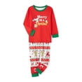 thumbnail image 3 of Votuleazi Family Matching Christmas Pajamas, Letter  Candy Cane Print Long-Sleeved Round Neck Tops + Trousers Sleepwear Outfits, 3 of 10