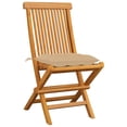 thumbnail image 3 of vidaXL Patio Chairs Outdoor Bistro Folding Chair with Cushions Solid Wood Teak, 3 of 11
