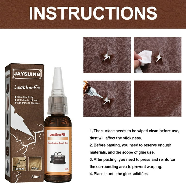 Leathercraft Cement - Leather Glue (1oz) - Quick Drying, High Strength,  Flexible Adhesive w/Permanent Bonding for Craft or Repair for Leather  Jackets, Shoes, Wallets, Furniture 