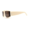 thumbnail image 3 of Mod Retro Flat Top Narrow Rectangle Exposed Lens Sunglasses Ivory Brown, 3 of 4