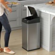 iTouchless 13 Gallon Sensor Kitchen Trash Can with AbsorbX Odor Filter, Stainless Steel