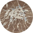thumbnail image 1 of Ahgly Company Machine Washable Indoor Round Contemporary Sienna Brown Area Rugs, 5' Round, 1 of 7