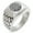 Silver, variant on Stainless Steel All Seeing Eye Novus Ordo Seclorum Geometric Pattern Step-Down Biker Style Polished Ring