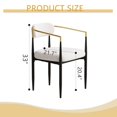 thumbnail image 3 of Set of 4 Dining Chairs, Medieval Modern Dining Chairs, Teddy Velvet Chairs with Metal Legs, Kitchen, Easy to Assemble Suitable for Home and Office Use (White), 3 of 7