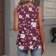 thumbnail image 6 of Womens Tank Tops V Neck Basic Solid Color Casual Flowy Summer Sleeveless #01Wine L, 6 of 6
