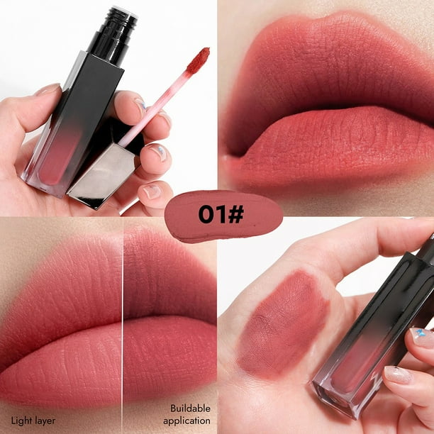 Pisexur Belleza Maquillaje Pasta de labios mate de terciopelo de 6 colores, no es fácil de pegar, taza de sombra de ojos y rubor multiusos.para mujeres y hombres