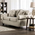 thumbnail image 3 of Furniture of America Maggi Transitional Fabric 2-Piece Sofa Set in Cream, 3 of 7