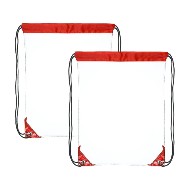 2 Piezas Bolsa Transparente de PVC con Cordón Mochila Impermeable con Cordón Bolsa de Almuerzo Transparente Pequeña Mochila Transparente para Estadios Eventos Deportivos