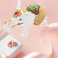 thumbnail image 3 of Fovewise Hand Painted Enamel Elephant Trinket Box Hinged Jewelry Box Unique Mini Ring Necklace Jewelry Organizer Collectible Animal Figurine Keepsake Home Decor White, 3 of 8