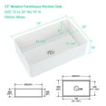 thumbnail image 3 of PROOX 33" L X 20" W Apron-front Farmhouse Fireclay Kitchen Sink with Accessories, 3 of 9