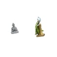 thumbnail image 6 of 2 Pieces Monkey Buddha Statue Peacock Figurine Animal Sculpture Sandstone Material for Indoor Outdoor Home Ornament, 6 of 8