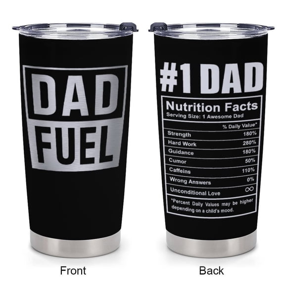 Dad Tumbler 20oz, Dad Fuel Cup Stainless Steel Insulated Tumblers, Coffee Mug Cups for Best Dads from Daughter Son, Gifts for Birthday Christmas Fathers Day
