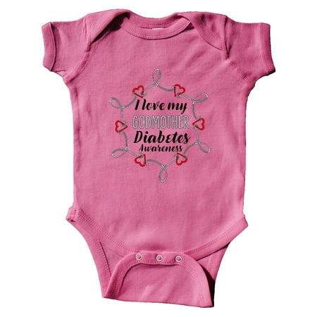 

Inktastic I Love My Godmother Diabetes Awareness Gift Baby Boy or Baby Girl Bodysuit