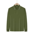 thumbnail image 4 of Casual Fall Spring Fall Outfits Women Collared Summer Fashion Business Casual Solid-Color Long-Sleeved Button-Down Shirt Top Army Green M, 4 of 7