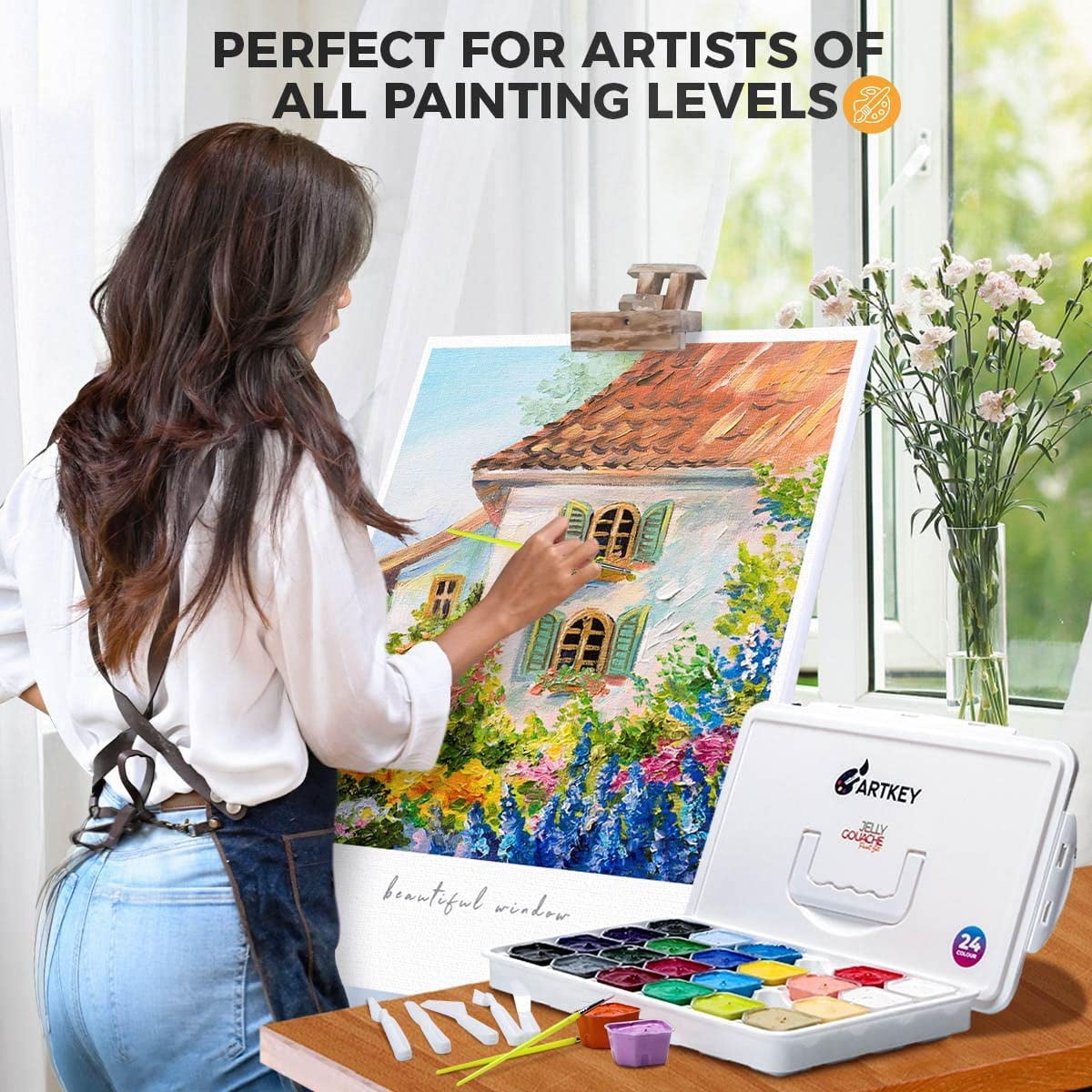 Artkey Watercolor Paint Set of 24 Colors (1.8-Ounce) for Adult, Toddlers, Kids 3+ Years Old