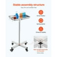 thumbnail image 3 of Mobile Mayo Stand Stainless Steel Mayo Tray 25.2-39.8" with Removable Tray, 3 of 7