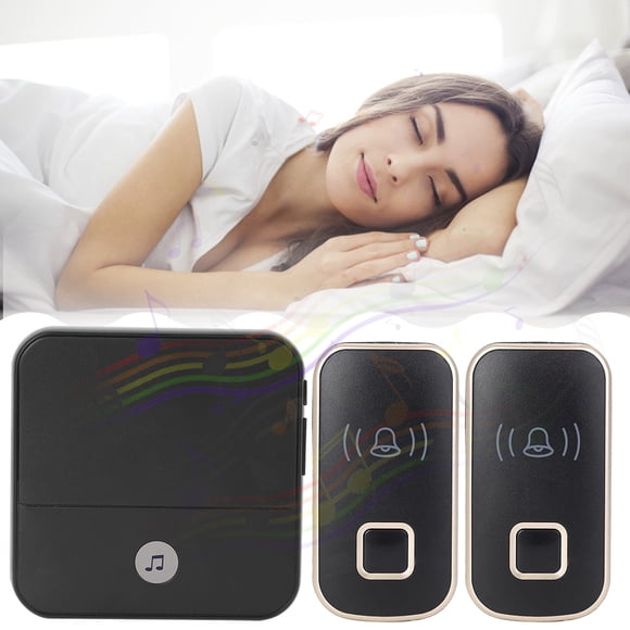 Timbre inalámbrico de 110db, timbre remoto para ancianos sordos bell 300m lllamador 1xreceptor 2xtransmisor