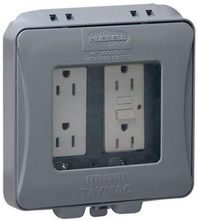 TayMac ML2500G Two-Gang Weatherproof Expandable Extra Duty In-Use Cover Gray Finish