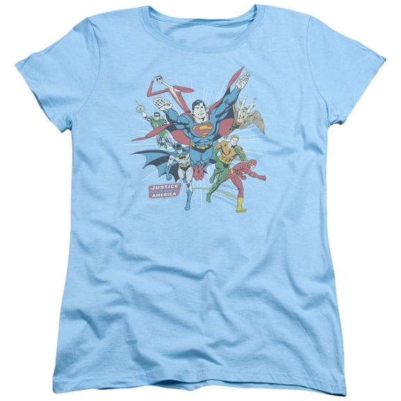 DC Comics Lead The Charge S/S Women's T-Shirt Light Blue