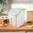 thumbnail image 3 of 25LB Large Flour Storage Container Bin ,2 Pack Airtight Plastic with Wheels Seal Locking Lid Dispenser Organizer Storage Bin with Measuring Cup & Scoop for Flour, Rice, Grain 50LBS Total, 3 of 12