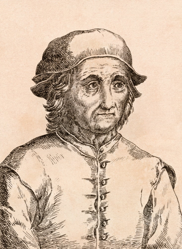 Hieronymus Bosch Circa 1450 - 1516 Dutch Artist From 75 Portraits Of Celebrated Painters From Authentic Originals Etched By James Girtin Published London 1817 Canvas Art - Ken Welsh Design Pics (12 x