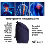 SkyRest® Inflatable Head Neck Rest Travel Pillow- Portable Made of PVC Material