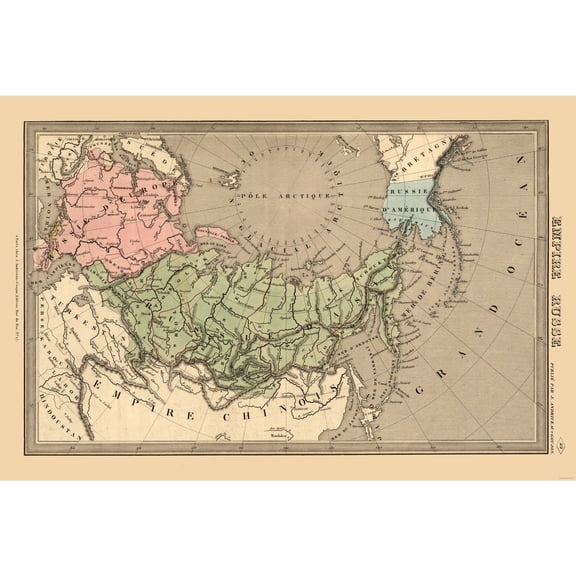 Historic Map - Russian Empire  - Vintage Wall Art