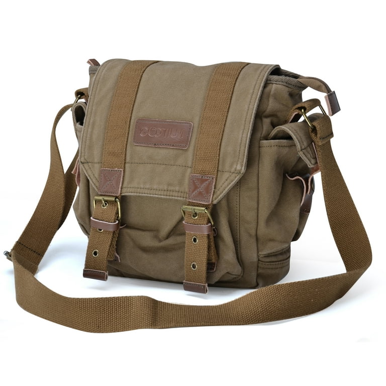Gootium Canvas Messenger Bag - Vintage Crossbody Shoulder Bag Military  Satche
