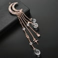 thumbnail image 7 of 2 Pcs Crystal Rhinestone Dangle Hairpins with Moon, Star, and Tassel Charms - Hair Accessories, Barrettes, Hair Clips with Crystal Beads for Women, Bridal, 7 of 7