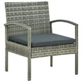 thumbnail image 1 of vidaXL Garden Chair with Cushion Poly Rattan Grey, 1 of 5