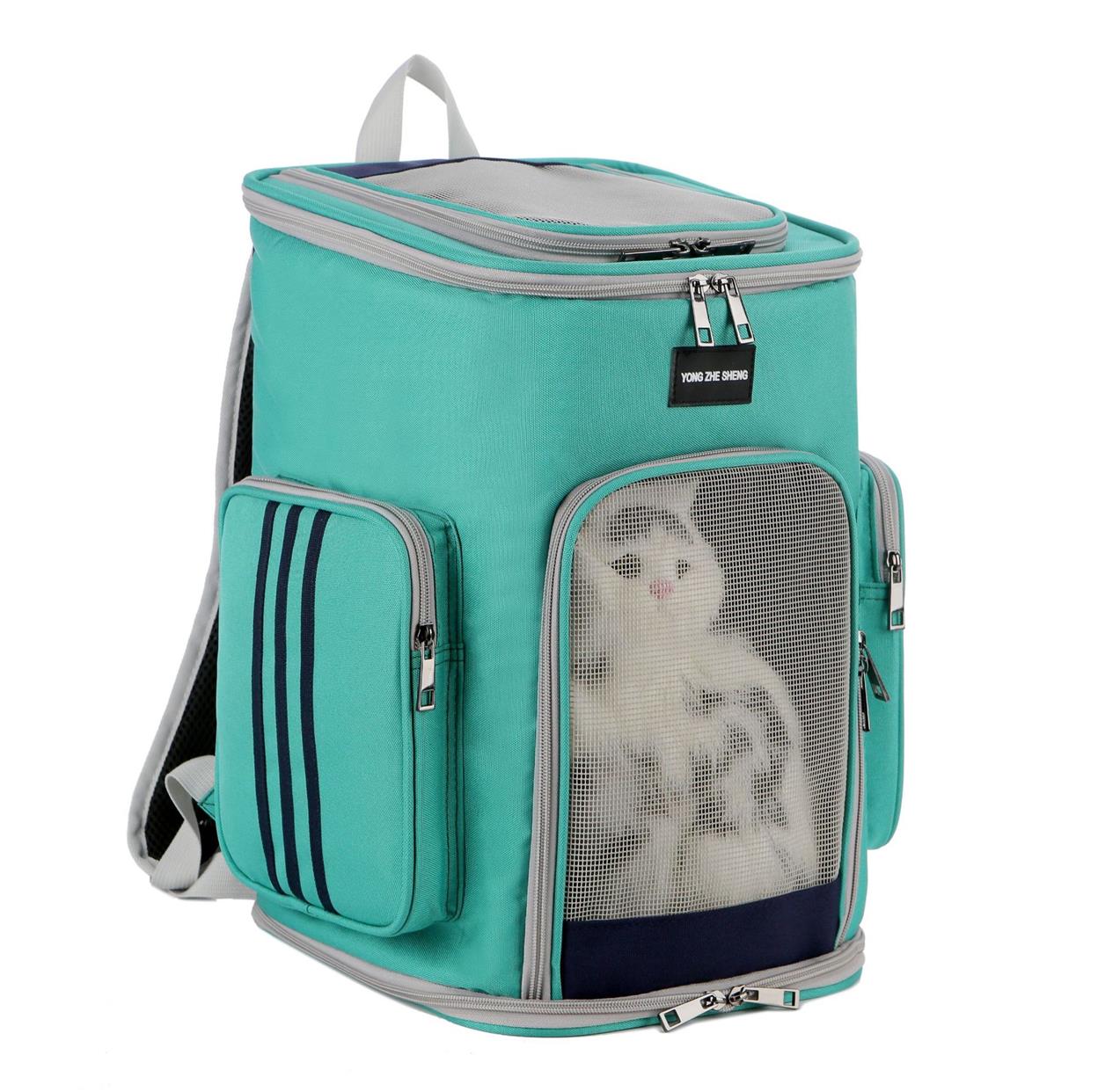 Pet Carrier Backpack Cat Carrier Backpack Dog Carrier Backpack for Small Cats Dogs Wide Use Breathable Strong and Durable Pet Backpack(Green)