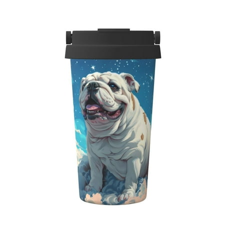 

KLL Starry Sky Cloud Bulldog Pattern Stainless Steel Vacuum Insulated Tumbler - Carry Insulated Coffee Mug - Reusable Insulated Cold Brew Iced Coffee Cup Thermos