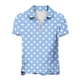 thumbnail image 2 of Lmnyox Womens Short Sleeve Golf Shirt Fashion Print Half Zip Collared Shirts Trendy Loose Summer Blouses Outfits, 2 of 5