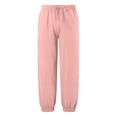 thumbnail image 4 of PMVFHDE Girls Casual Jogger Pants Elastic Waistband Ankle Soft Comfortable Kids Trousers For Daily Play Outdoor Activities Suitable Spring Autumn Pink,11-12 Years, 4 of 7