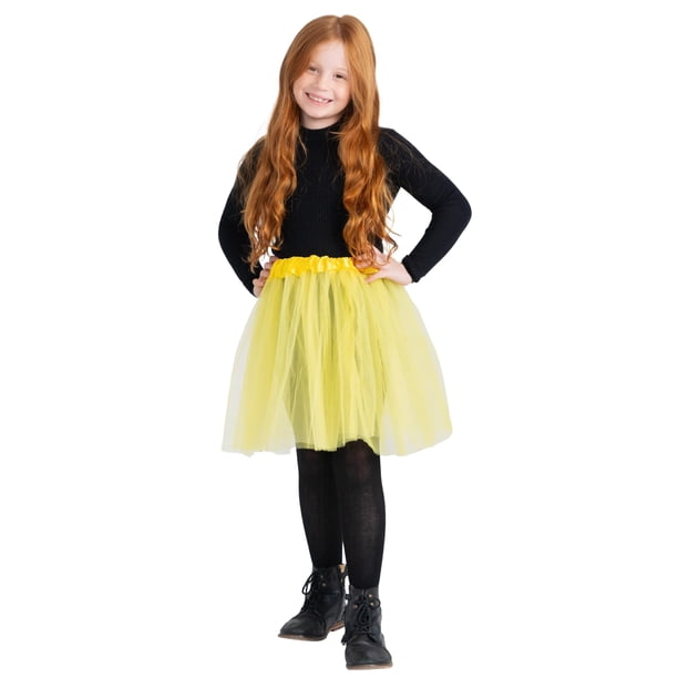 Vestido tutú Dress Up America de tul de 4 capas para niñas, 15 cm