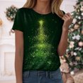 thumbnail image 2 of larppty Christmas Tshirts for Women 2025 Christmas Shirts Xmas Holiday Party Short Sleeve Pullover Tops (Green, L), 2 of 7
