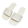 thumbnail image 2 of JeashCHAT Clearance Slip On Slide Sandals for Women Women's Flat Shoes Ladies Beach Sandals Summer Non-Slip Causal Slippers (White), 2 of 5