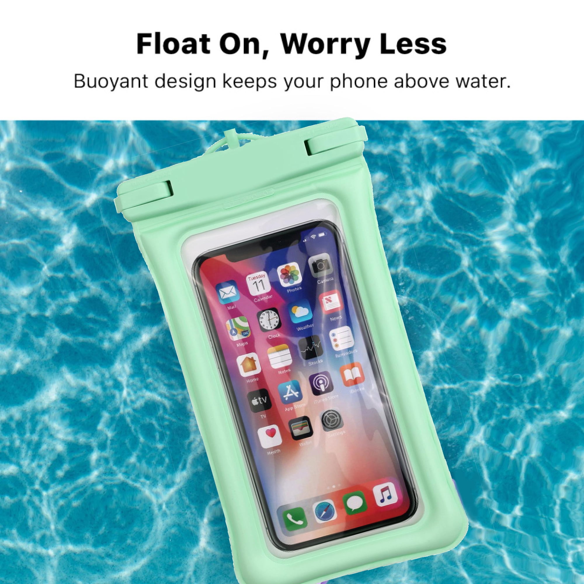 (4-Pack) AquaLock Universal Floating Waterproof Phone Pouch – Lilic – IPX8 Rated, Fits Phones up to 7" – Touchscreen Safe