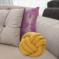 thumbnail image 4 of Seat Cushions,Hand Woven Plush Knot Ball Soft,Round Plush Knotted Throw Pillow Handmade,Woven Window Cushions Lightweight Living Room,Cafe Bar Restaurant Party Wedding Yellow, 4 of 8
