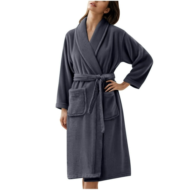 Women’s & Men’s Plush Fleece Bathrobe – Quick-Drying Lightweight Robe (2025 Spa & Winter Essential)
